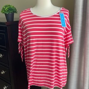 NWT Draper James tie sleeve stripe tee women’s XS